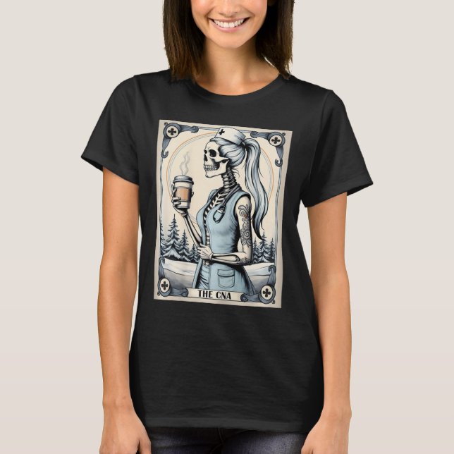 Camiseta Tarjeta certificada de enfermera Istant Tarot Skel (Anverso)