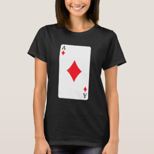 Camiseta Tarjeta De Ace De Diamantes Jugando Con Tarjeta