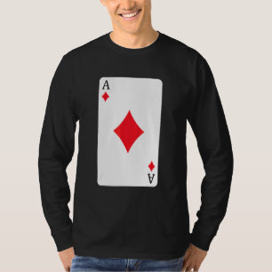 Camiseta Tarjeta De Ace De Diamantes Jugando Con Tarjeta