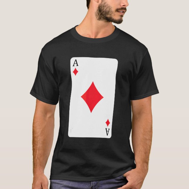 Camiseta Tarjeta De Ace De Diamantes Jugando Con Tarjeta (Anverso)