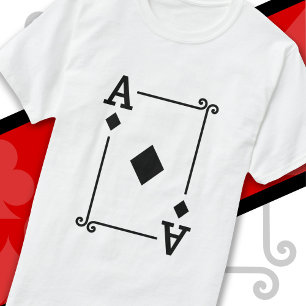 Camiseta Tarjeta De Ace De La Tarjeta De Los Diamantes De L