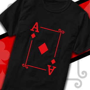 Camiseta Tarjeta De Ace De La Tarjeta De Los Diamantes De L