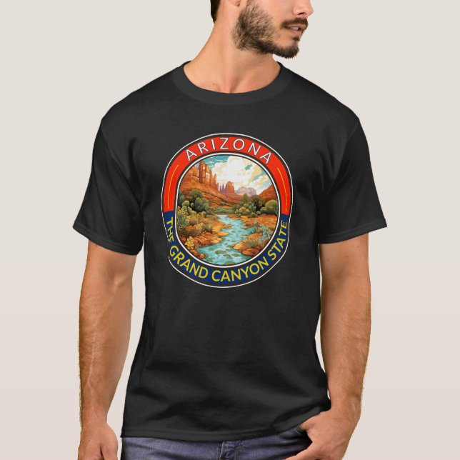 Camiseta Tarjeta de arte de viajes de Arizona (Anverso)