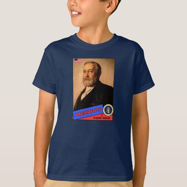Camiseta Tarjeta de béisbol de Benjamin Harrison (Anverso)