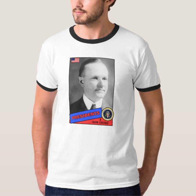 Camiseta Tarjeta de béisbol de Calvin Coolidge (Anverso)