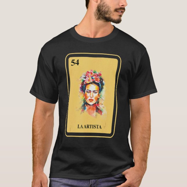 Camiseta Tarjeta de bingo La Artista Mexicana A Tradicional (Anverso)