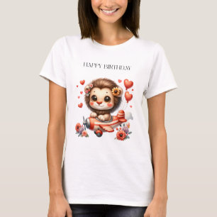 Camiseta Tarjeta de cumpleaños del piloto león