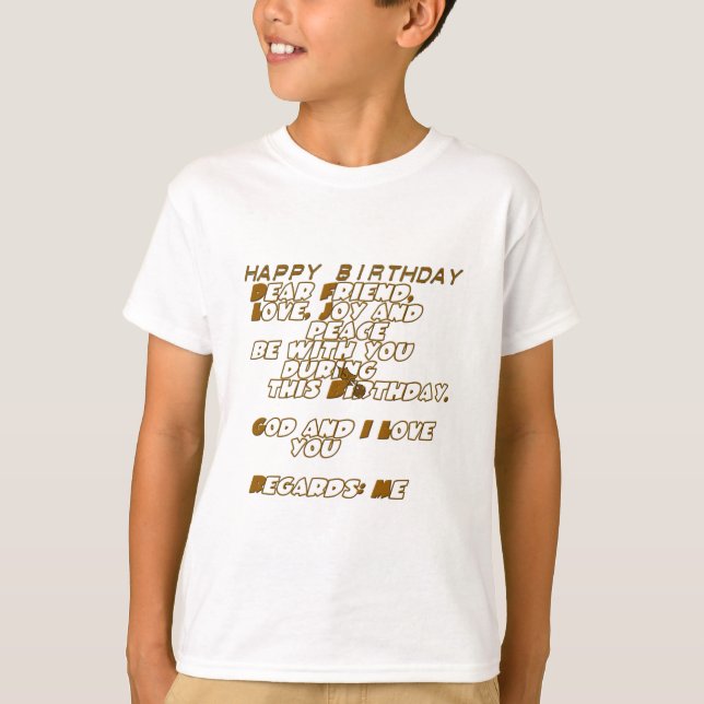 Camiseta Tarjeta de cumpleaños para un amigo cristiano (Anverso)
