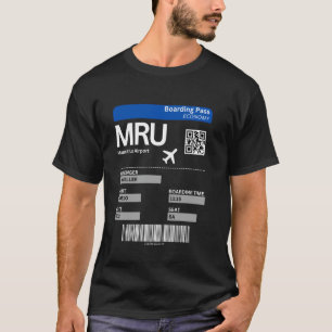 Camiseta Tarjeta de embarque Aeropuerto de Mauricio Vacacio