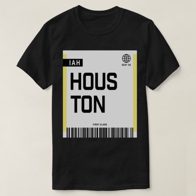 Camiseta Tarjeta de embarque IAH de Houston (Diseño del anverso)