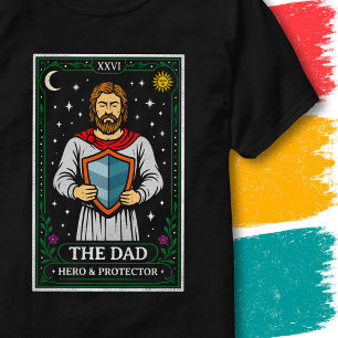 Camiseta Tarjeta de estilo vintage de Tarot Padre Héroe Esc