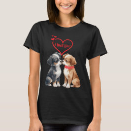 Camiseta tarjeta de felicitación doblada de perros lindos p