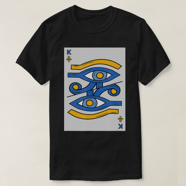 Camiseta Tarjeta De Juego De Kemetismo Negro Ojo Egipcio De (Diseño del anverso)
