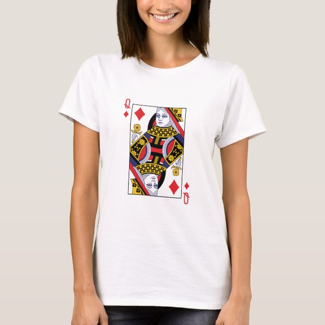 Camiseta Tarjeta de juego del Casino de Poker Queen of Diam (Anverso)