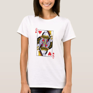Camiseta Tarjeta de juego del Casino de Poker Queen of Hear
