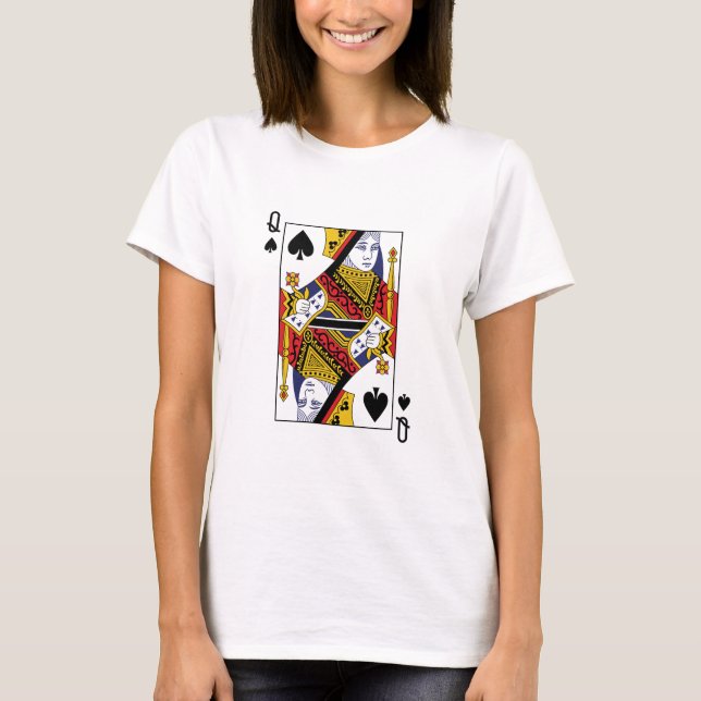Camiseta Tarjeta de juego del Casino Queen of Spades Poker (Anverso)