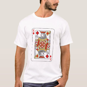 Camiseta Tarjeta de juego Rey de diamantes rojo amarillo y 