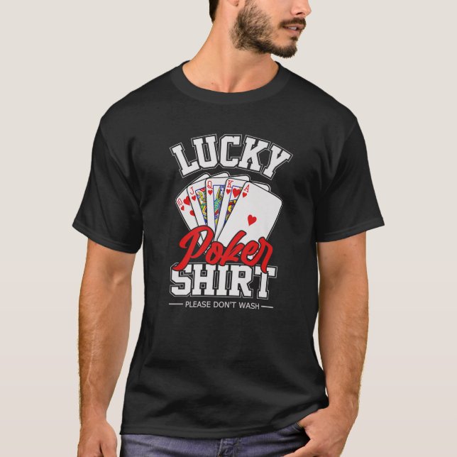 Camiseta Tarjeta de jugador de póquer divertido de Lucky Po (Anverso)