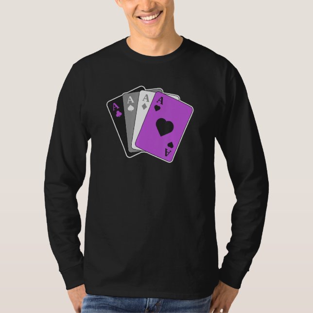 Camiseta Tarjeta De Jugamiento Del Orgullo Asexual Lgbtq Or (Anverso)