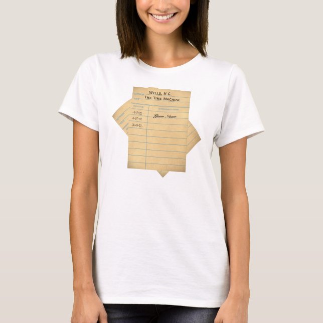 Camiseta Tarjeta de libro de encargo de la biblioteca (Anverso)