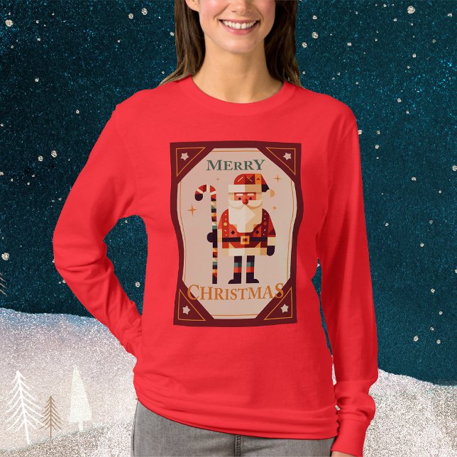 Camiseta Tarjeta de navidades de Santa Claus con caña de ca (Subido por el creador)