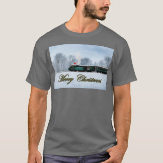 Camiseta tarjeta de navidades del tren de alta velocidad