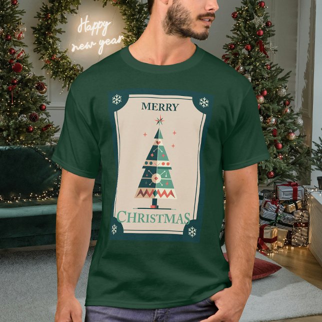 Camiseta Tarjeta de Navidades Retro con diseño de árbol geo (Subido por el creador)