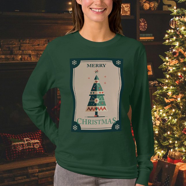 Camiseta Tarjeta de Navidades Retro con diseño de árbol geo (Subido por el creador)