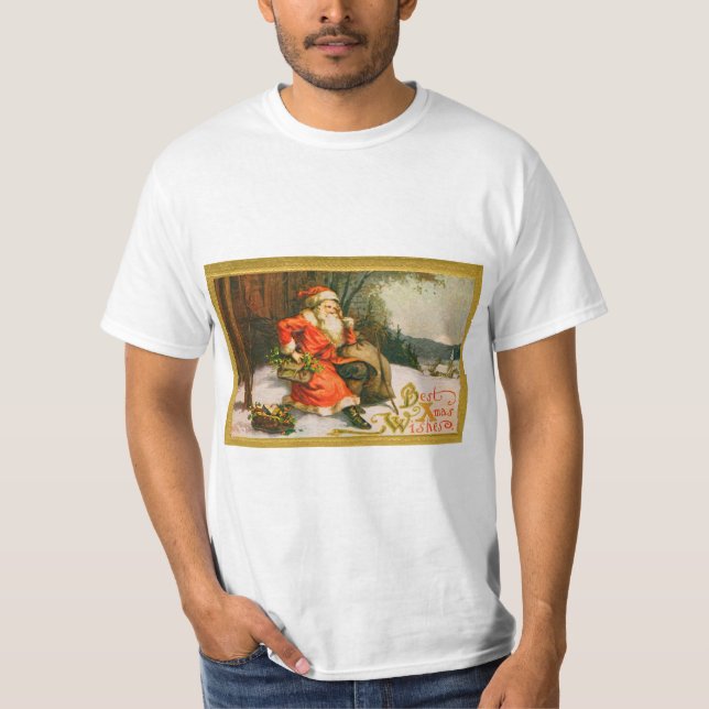 Camiseta tarjeta de navidades tradicionales vintage (Anverso)