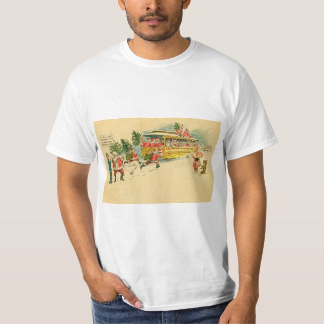 Camiseta tarjeta de navidades tradicionales vintage (Anverso)