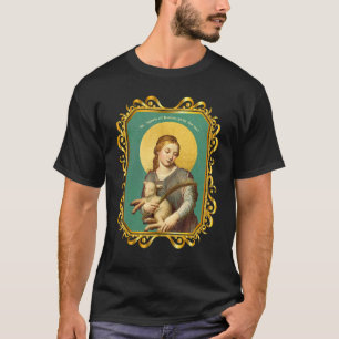 Camiseta Tarjeta de oración de Santa Inés de Roma Católica 