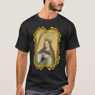Camiseta Tarjeta de oración de Santa Inés de Roma Católica