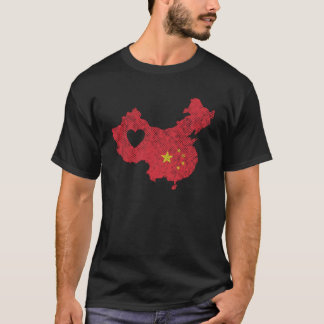 Camiseta Tarjeta de país de China con bandera