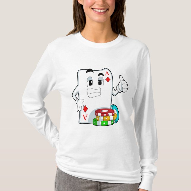 Camiseta Tarjeta de póquer con fichas de póquer (Anverso)
