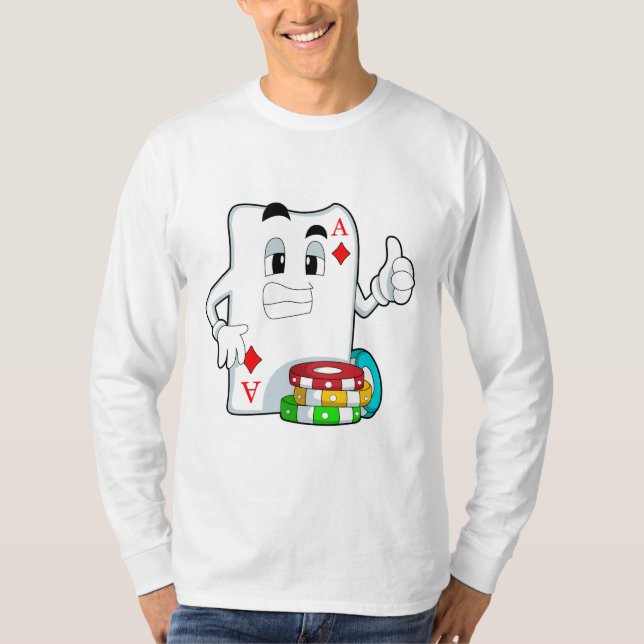 Camiseta Tarjeta de póquer con fichas de póquer (Anverso)