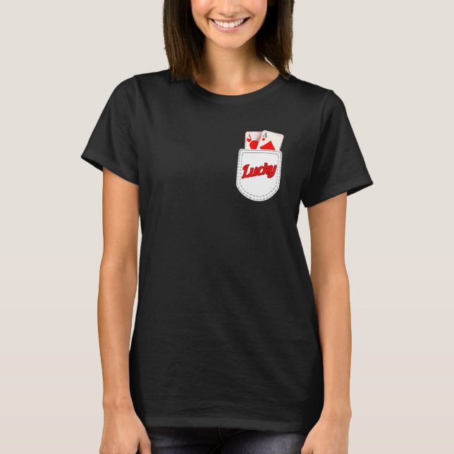Camiseta Tarjeta de póquer Pocket Aces y juego de jugadores (Anverso)
