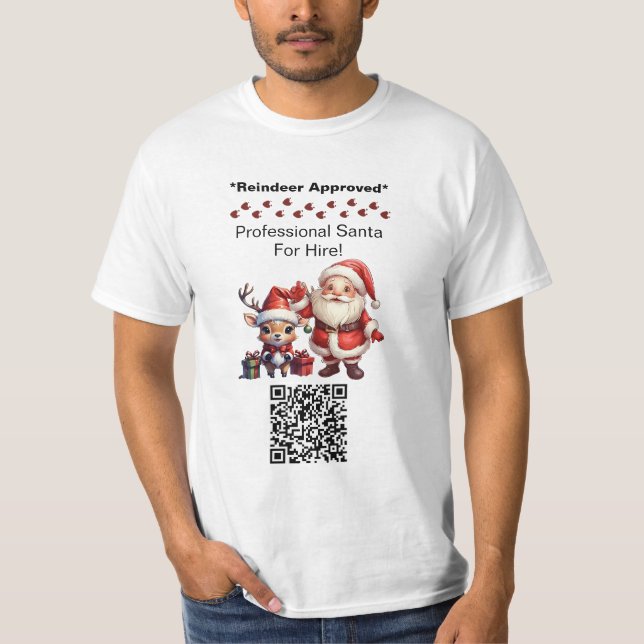 Camiseta Tarjeta de presentación de Santa Claus con dos car (Anverso)