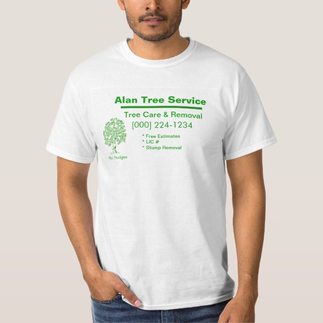Camiseta Tarjeta de presentación de servicios de árbol (Anverso)