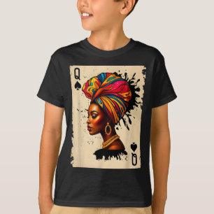 Camiseta Tarjeta de reina africana de melanina de la histor