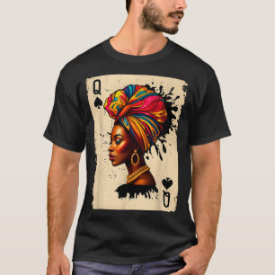 Camiseta Tarjeta de reina de melanina africana de la histor