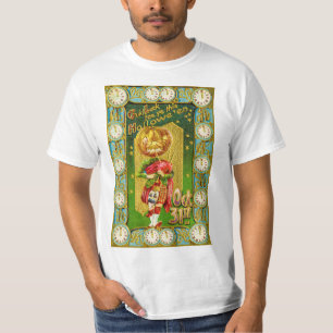 Camiseta tarjeta de saludo de halloween vintage
