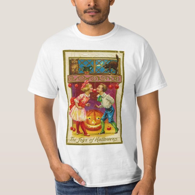 Camiseta tarjeta de saludo de halloween vintage (Anverso)