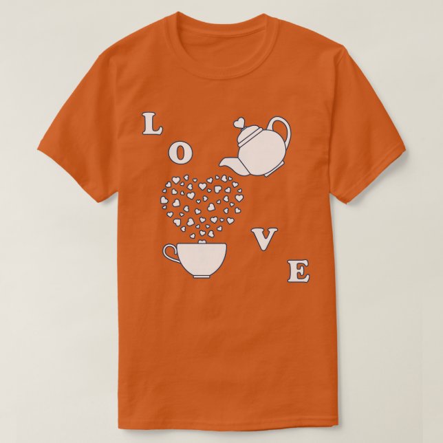 Camiseta Tarjeta de saludo Valentinex27s Day Teapot cup cor (Diseño del anverso)