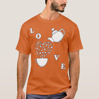 Camiseta Tarjeta de saludo Valentinex27s Day Teapot cup cor