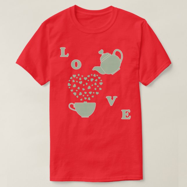 Camiseta Tarjeta de saludo Valentinex27s Day Teapot cup cor (Diseño del anverso)