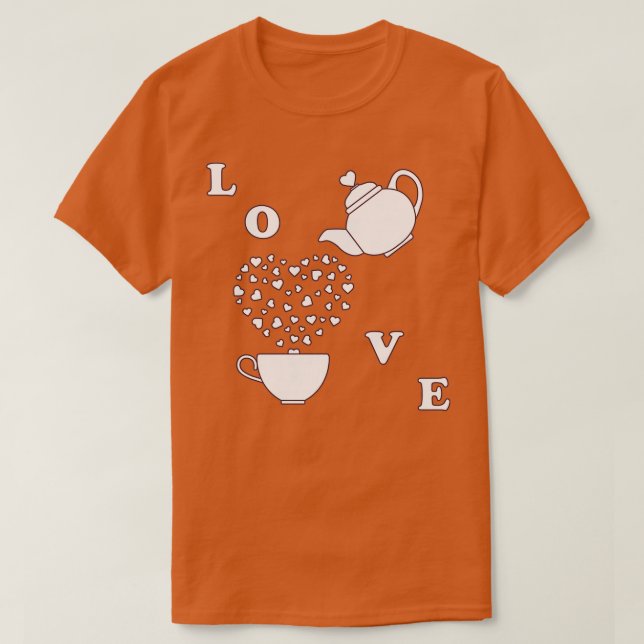 Camiseta Tarjeta de saludo Valentinex27s Day Teapot cup cor (Diseño del anverso)
