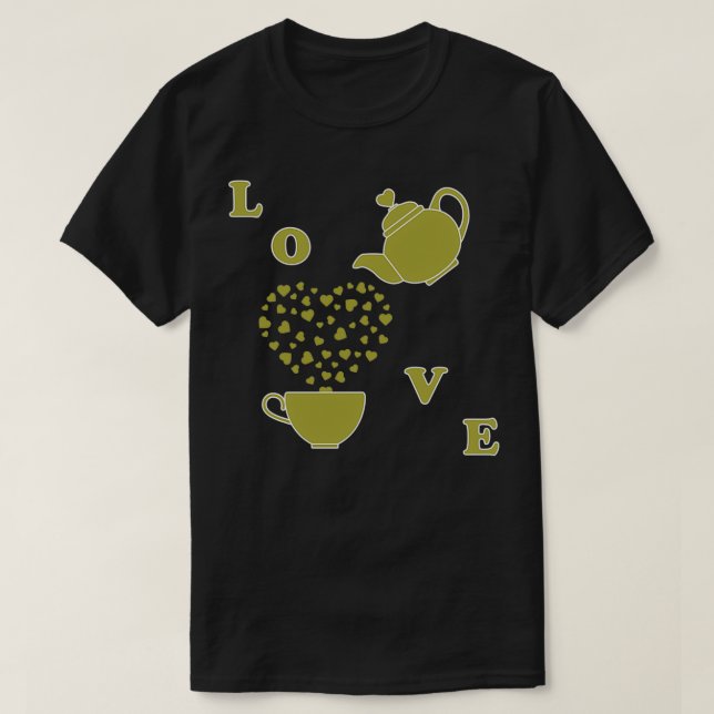 Camiseta Tarjeta de saludo Valentinex27s Day Teapot cup cor (Diseño del anverso)