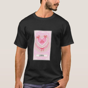 Camiseta Tarjeta de signo zodiacal Libra lazo coqueto femen