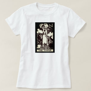Camiseta tarjeta de tarot de la torre  