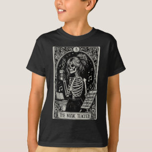 Camiseta Tarjeta de Tarot de Maestro de Música Esqueleto Di